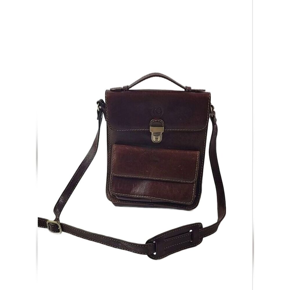 Vintage CHIARUGI Genuine Leather Messenger Crossbody Bag Made‎ In France 🇫🇷